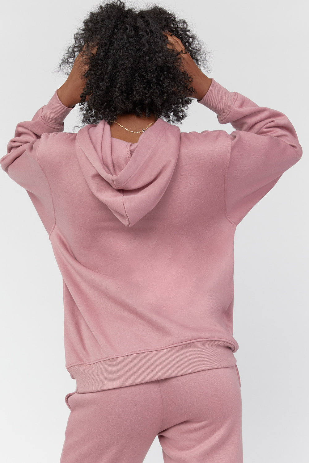 Basic Fleece Hoodie Dusty Rose