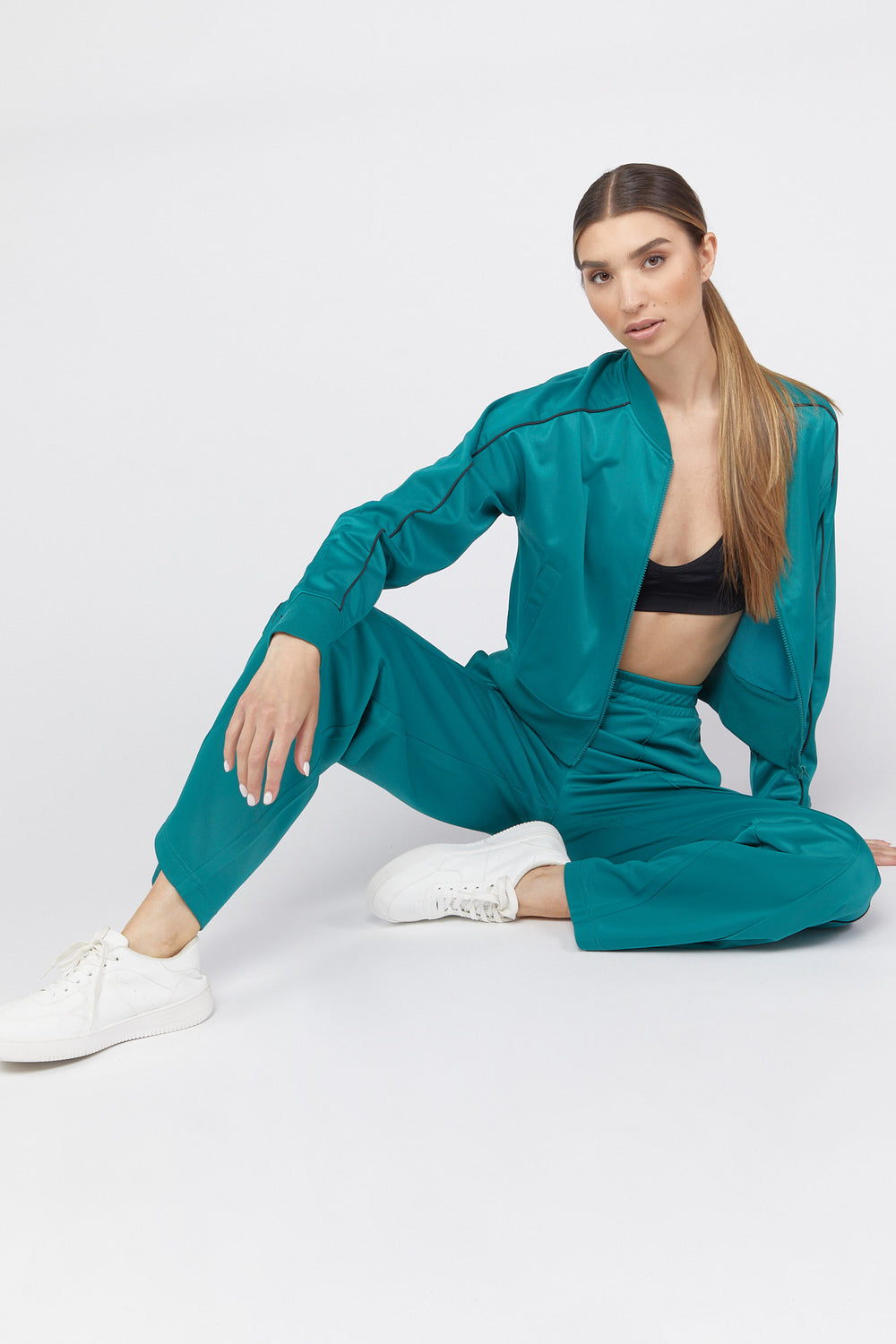 Active Wide-Leg Track Pants Jade