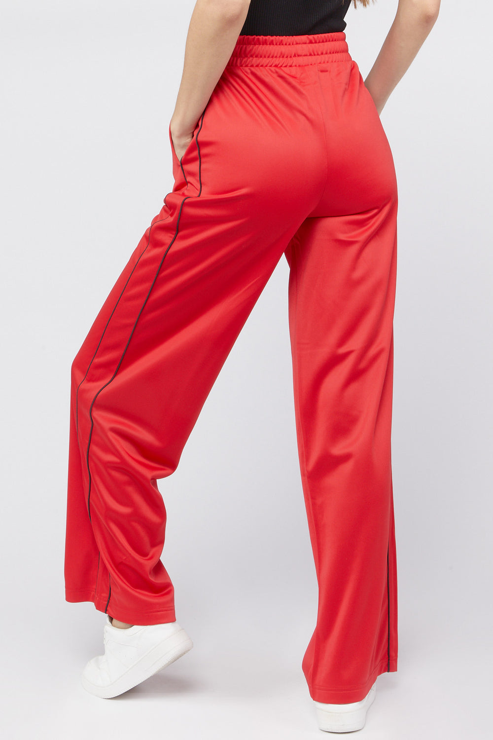 Active Wide-Leg Track Pants Red