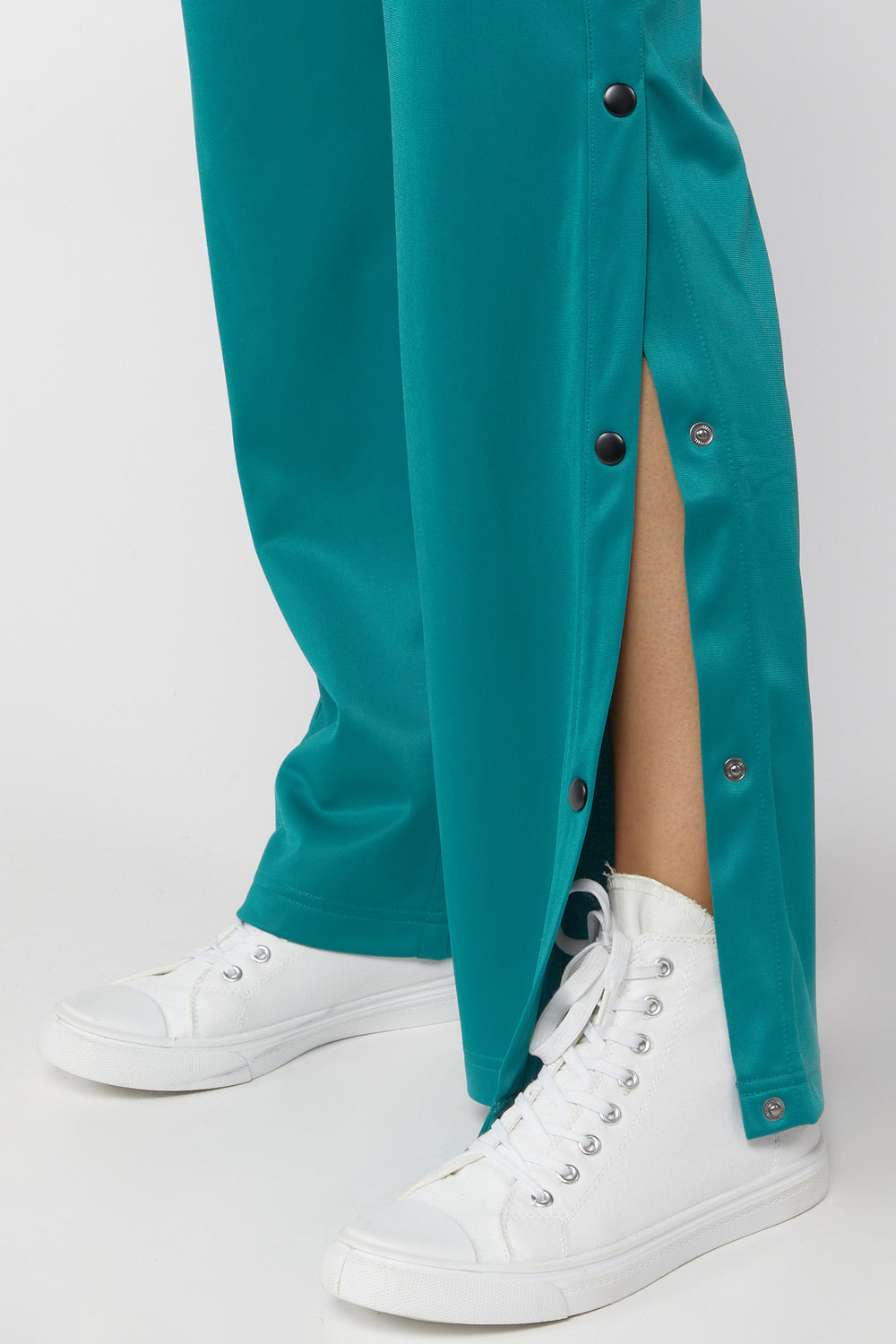 Active Side Snap Wide-Leg Pants Jade