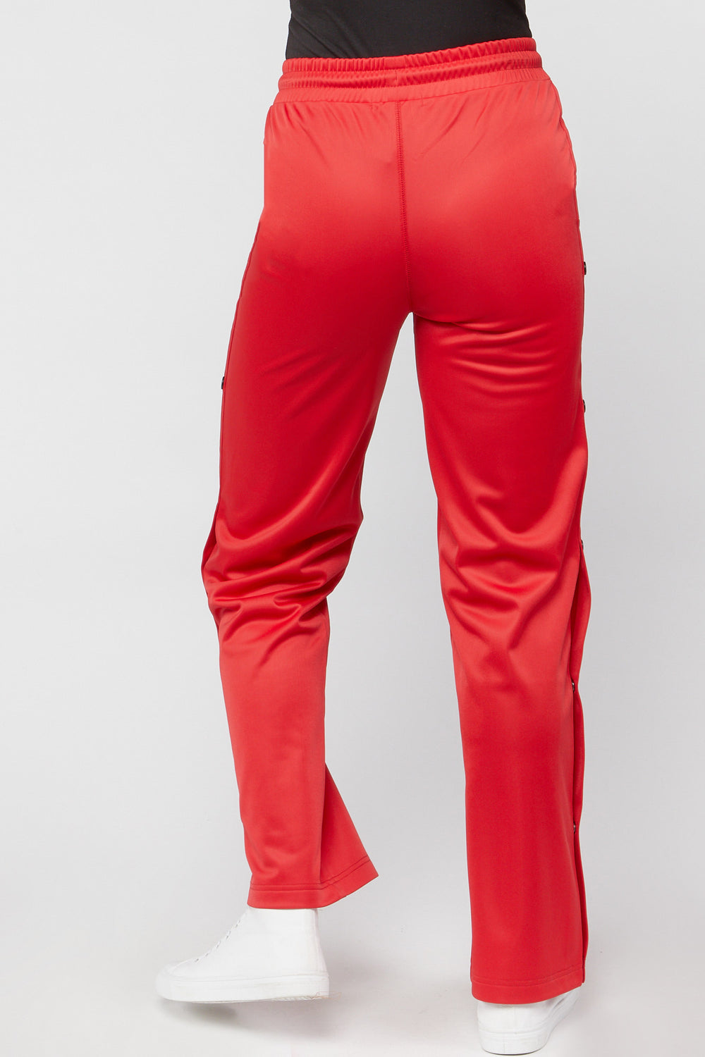 Active Side Snap Wide-Leg Pants Red