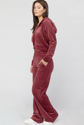 Link to Velvet Wide-Leg Pants Burgundy