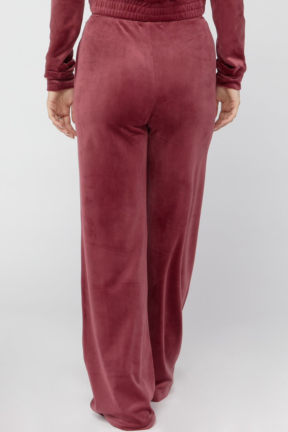 Velvet Wide-Leg Pants Burgundy