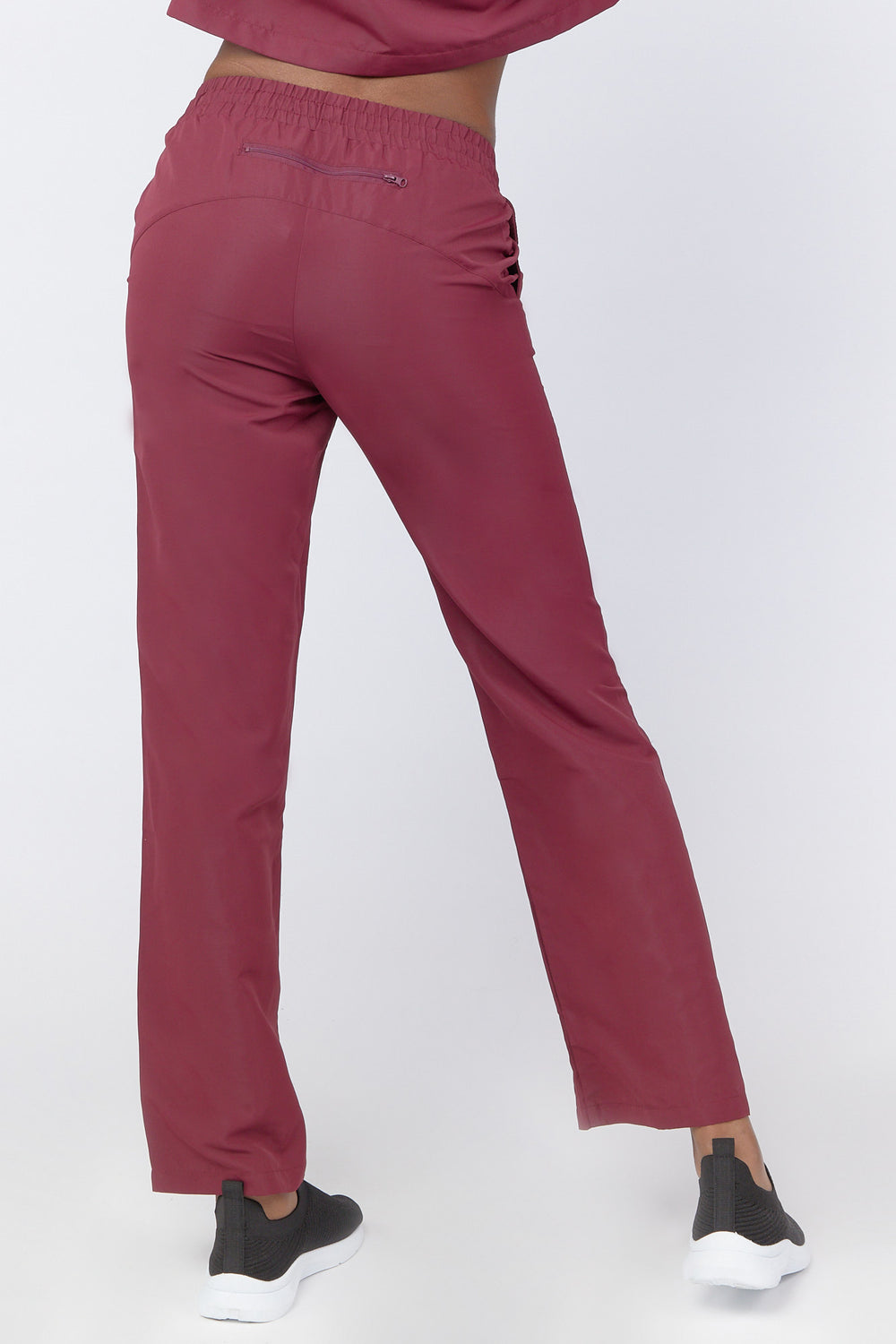 Active Zip-Hem Windbreaker Pants Burgundy