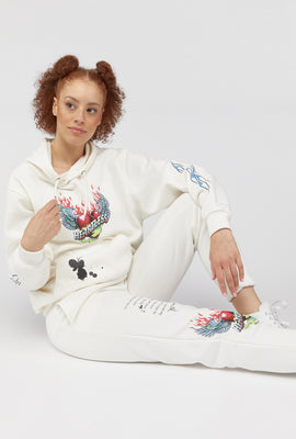 Link to Heartless Graphic Fleece Jogger White