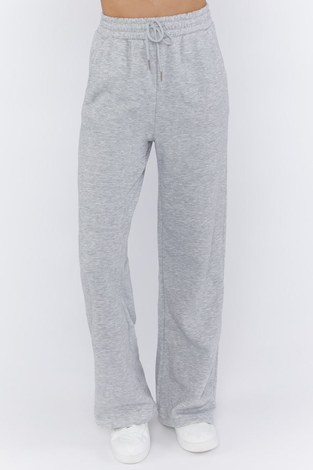 Fleece Wide-Leg Pants Heather Grey