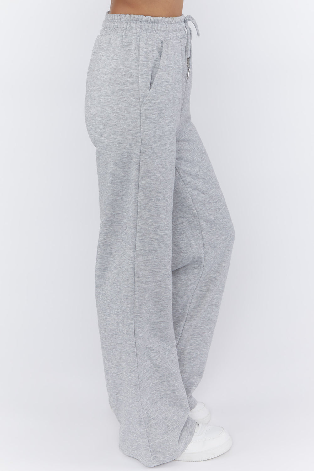 Fleece Wide-Leg Pants Heather Grey