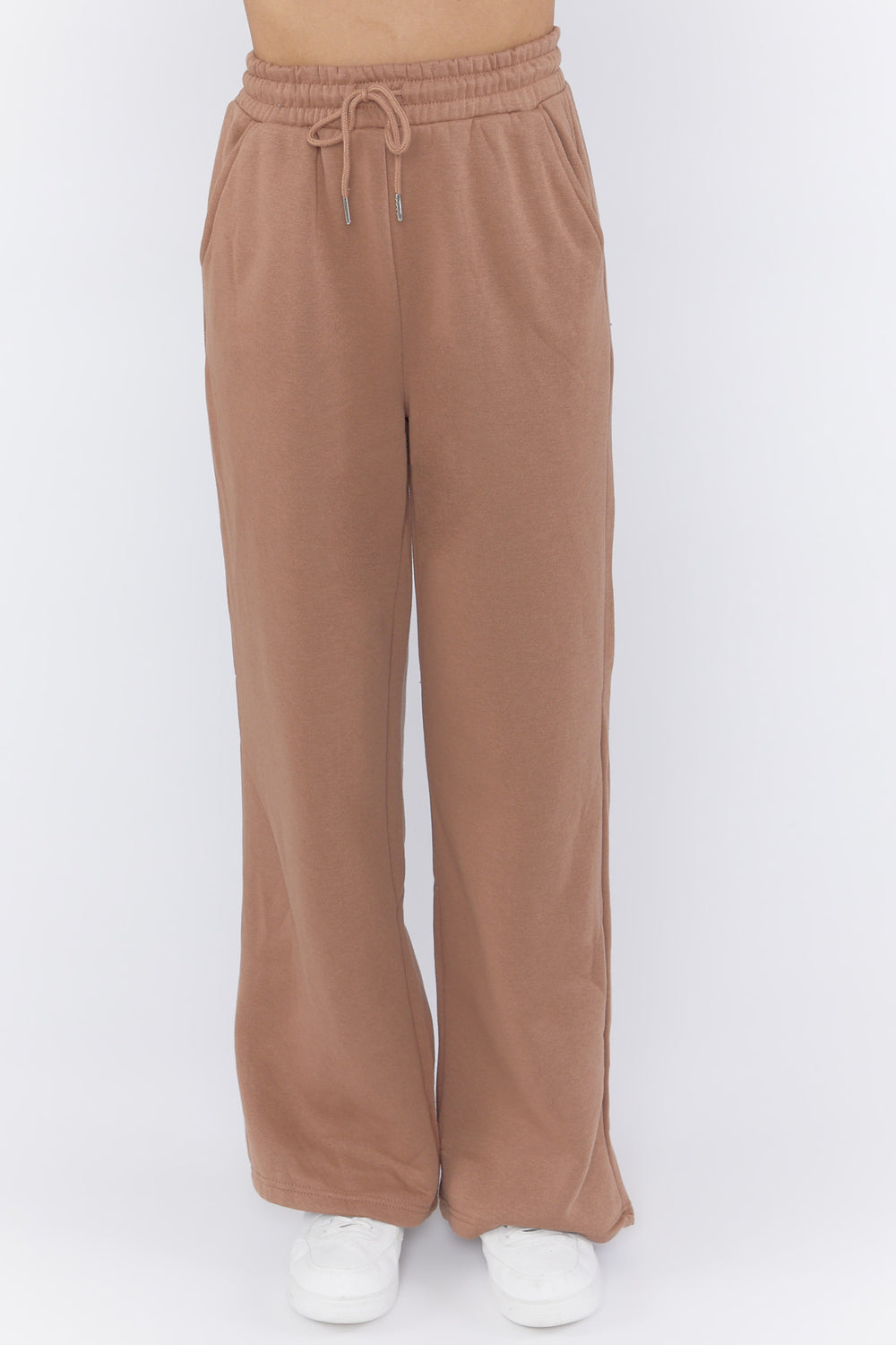 Fleece Wide-Leg Pants Brown