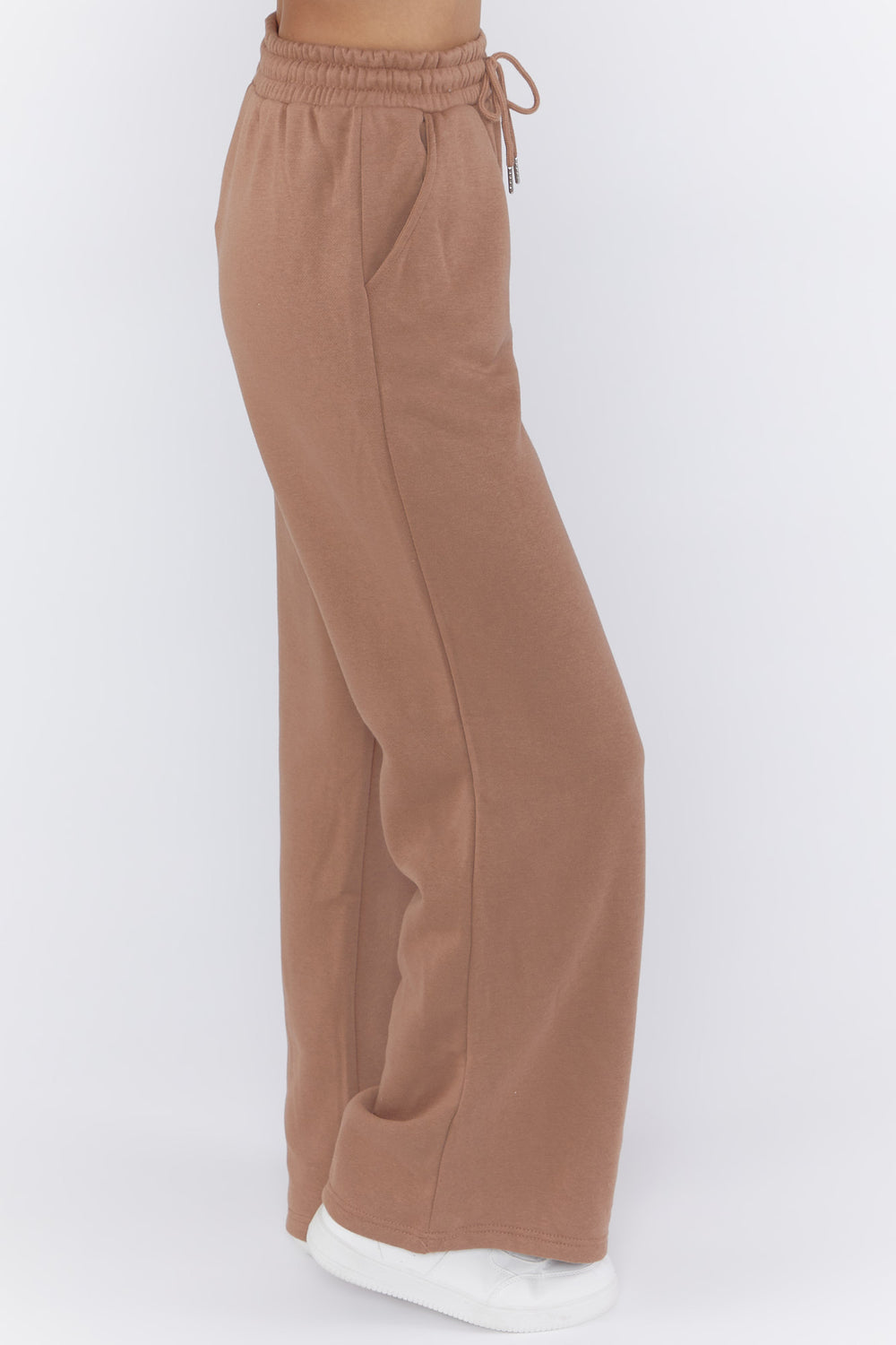 Fleece Wide-Leg Pants Brown