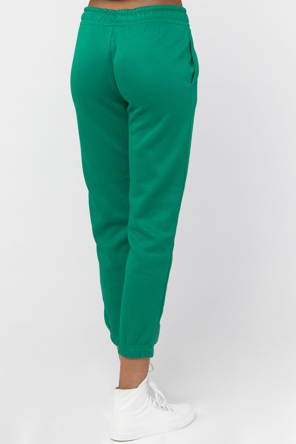 Basic Fleece Drawstring Joggers Green