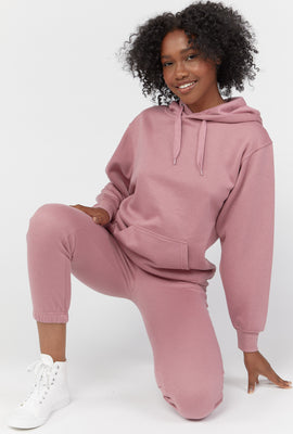 Link to Basic Fleece Drawstring Joggers Dusty Rose