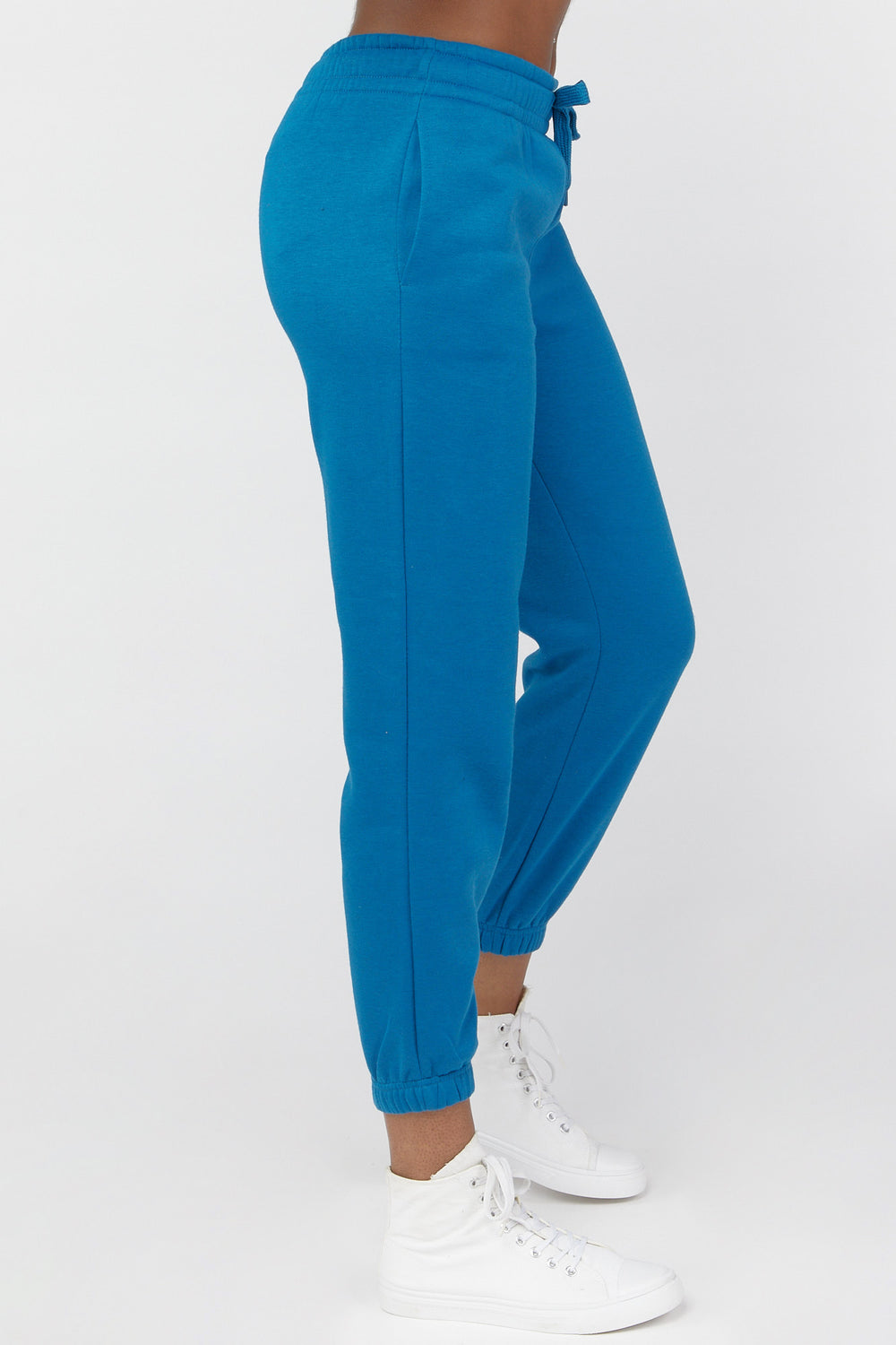 Basic Fleece Drawstring Joggers Teal