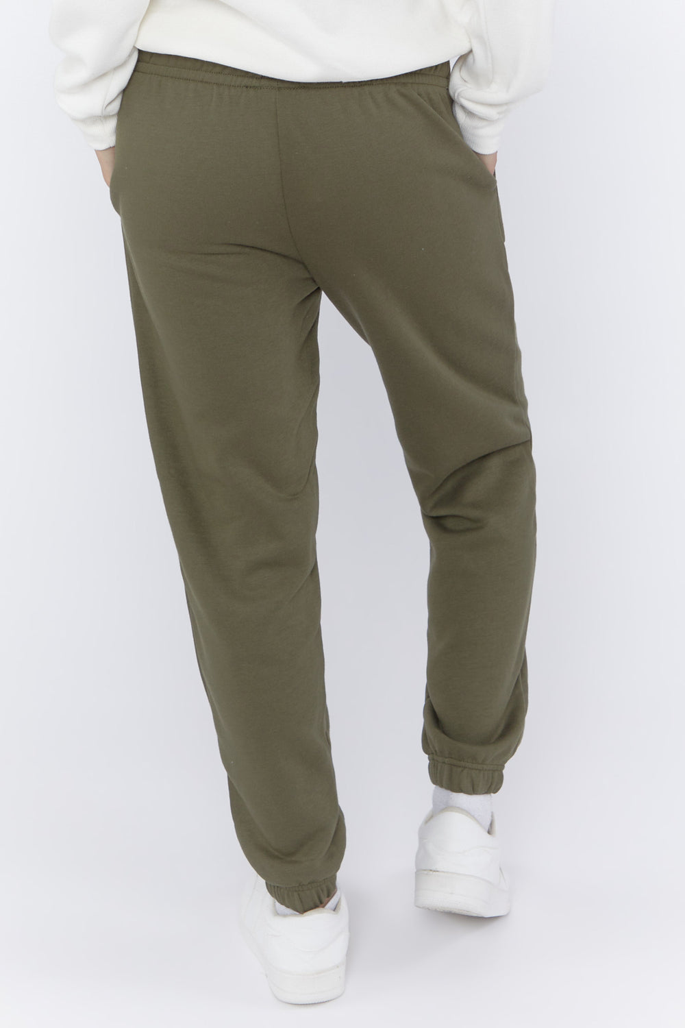 Basic Fleece Joggers Dark Green