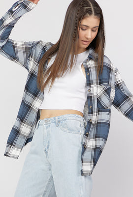 Link to Plaid Button-Front Shirt Blue