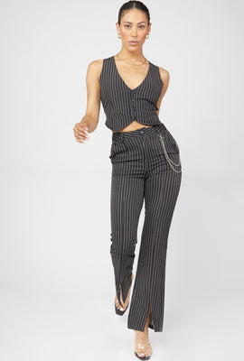 Link to Wallet Chain Flare Pants Pinstripe
