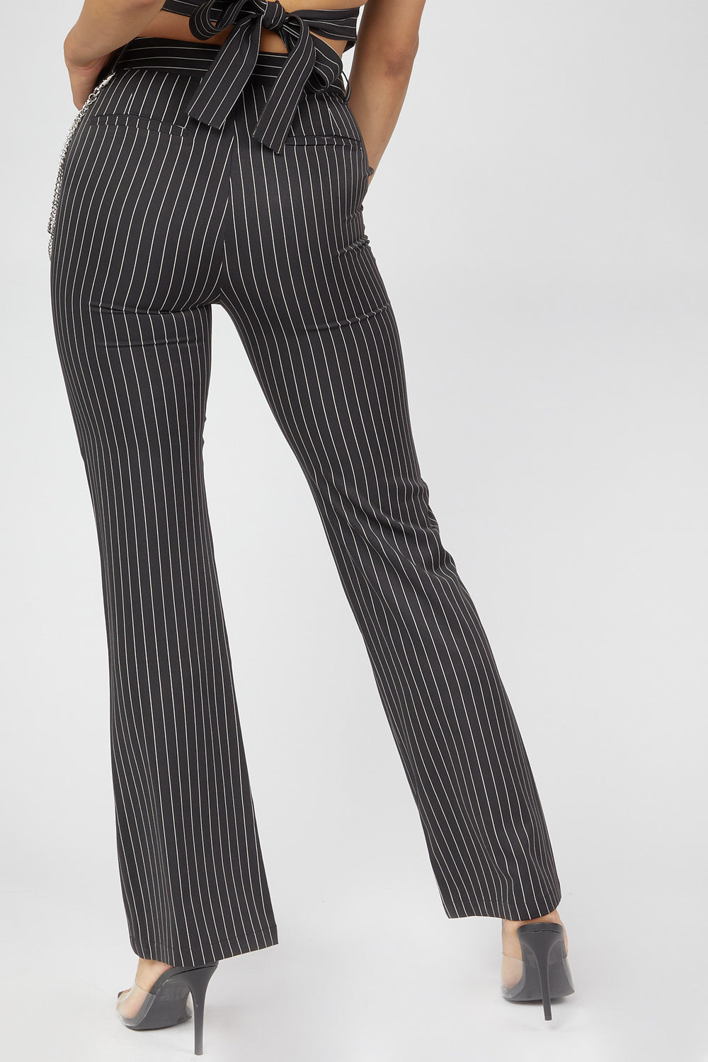 Wallet Chain Flare Pants Pinstripe