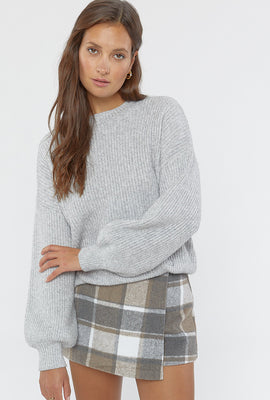 Link to Plaid Flannel Wrap Skort Taupe