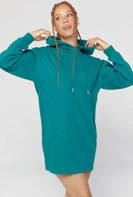 Link to Fleece Hooded Dress Teal