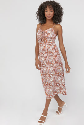 Link to Floral Print Cami Midi Dress Rust