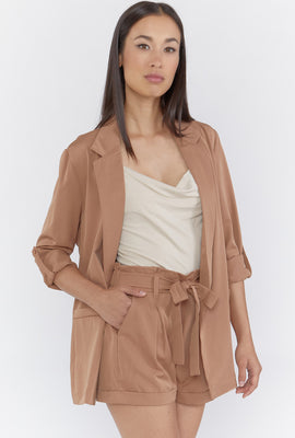 Link to Belted Paperbag Shorts Taupe