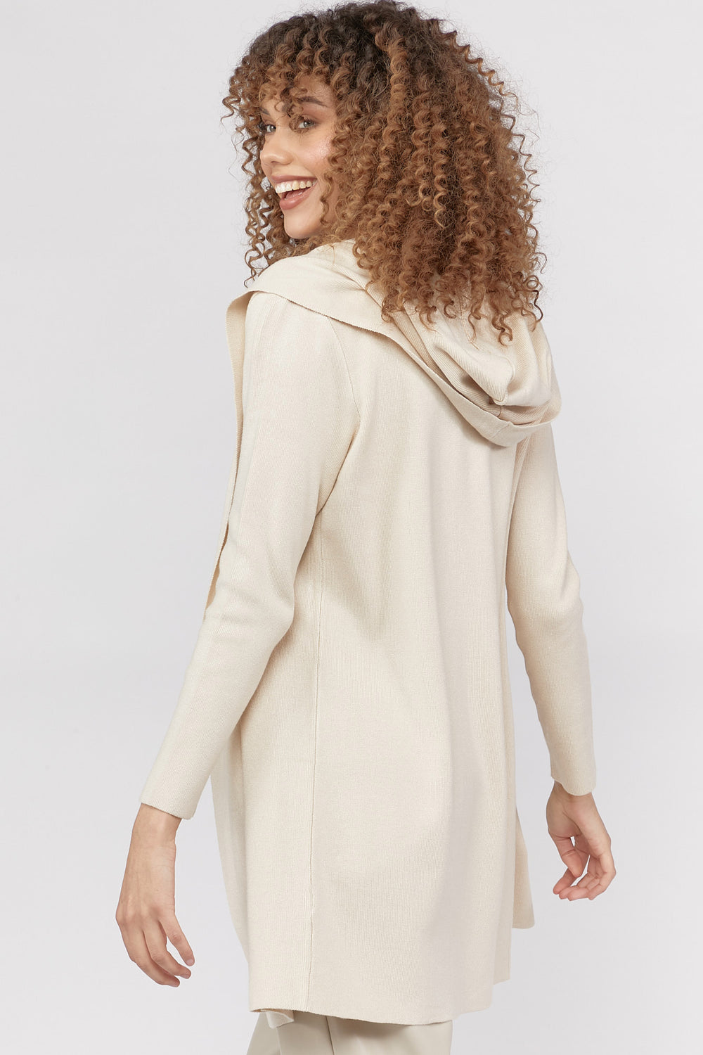 Open-Front Cardigan Sweater Oatmeal