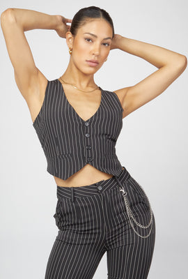 Link to Tie-Back Cutout Vest Pinstripe