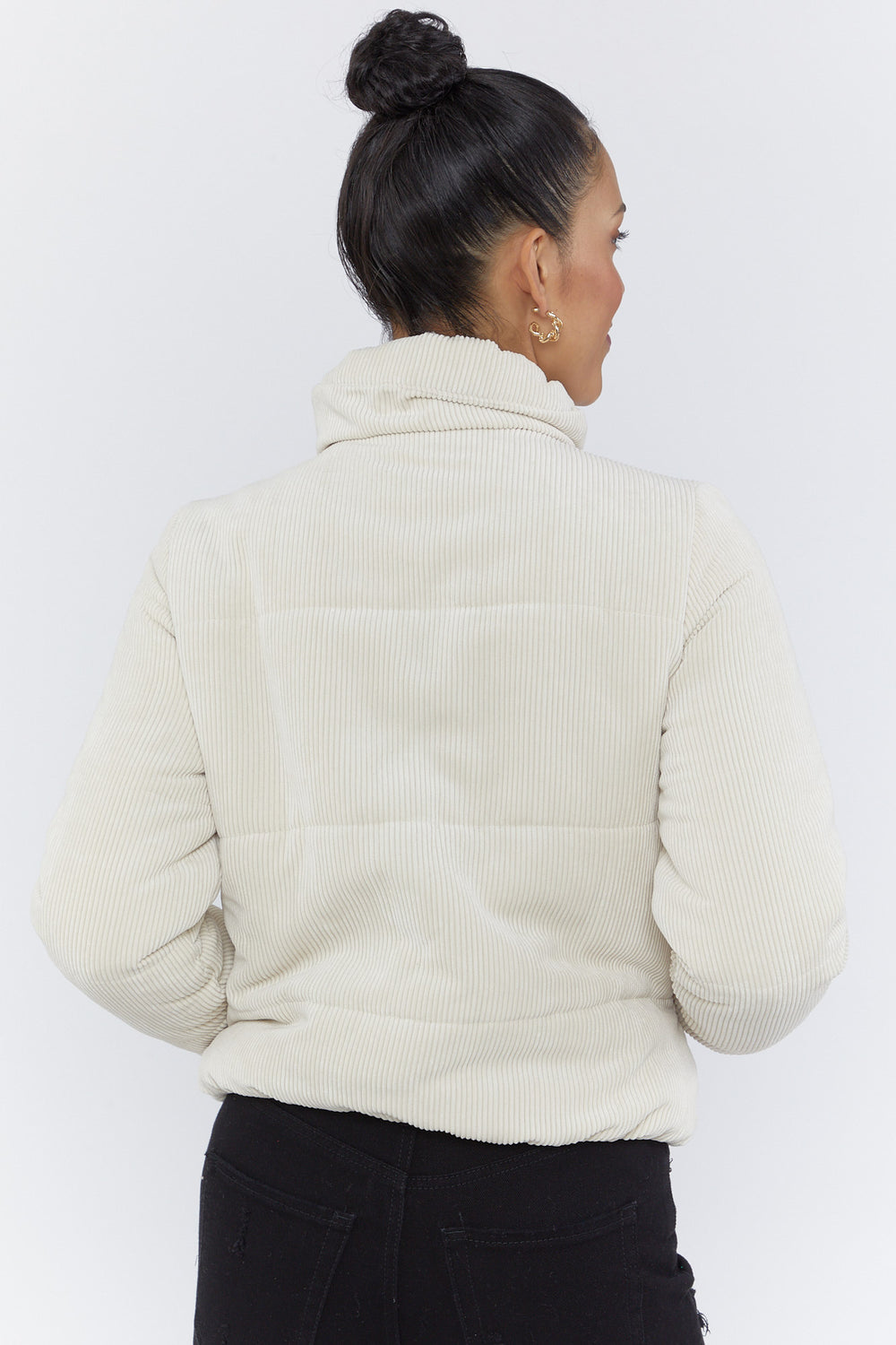 Corduroy Puffer Jacket Cream