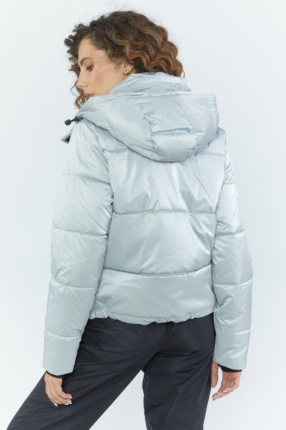 Shiny Puffer Jacket Silver