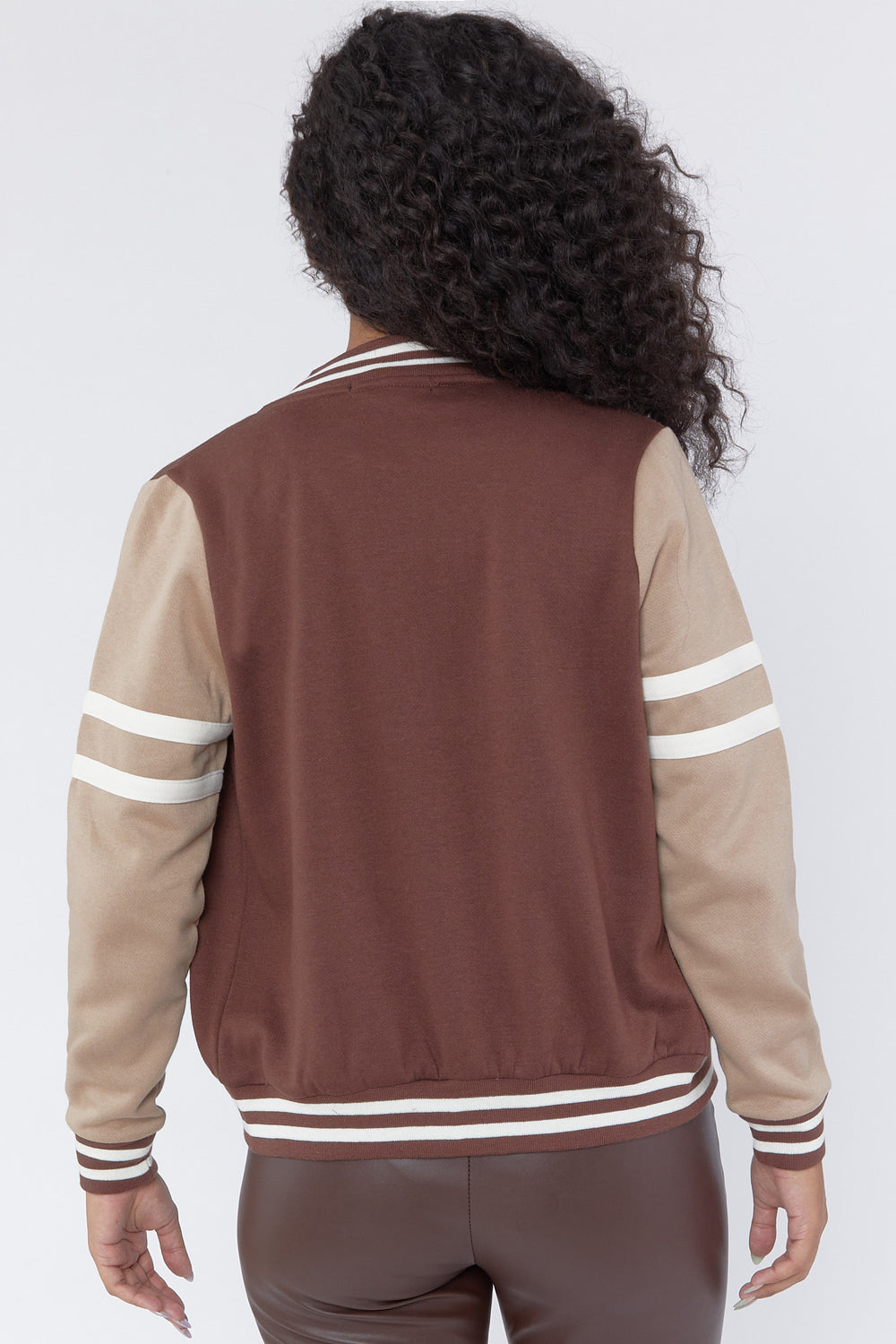 Varsity Fleece Jacket Brown