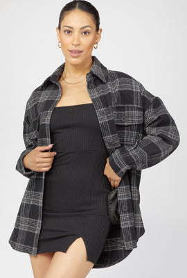 Link to Plaid Flannel Shacket Black