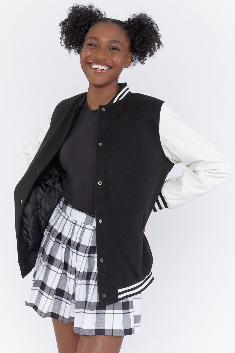 Oversized Varsity Jacket Black