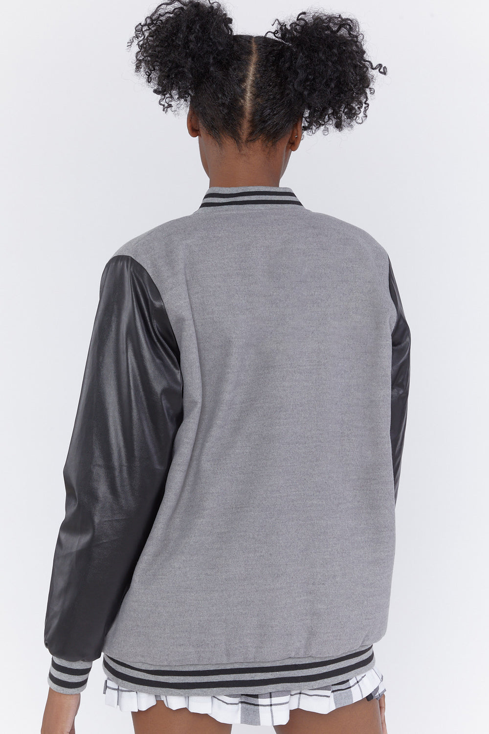 Oversized Varsity Jacket Heather Grey