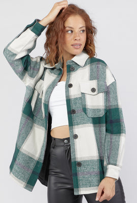 Link to Plaid Flannel Shacket Green