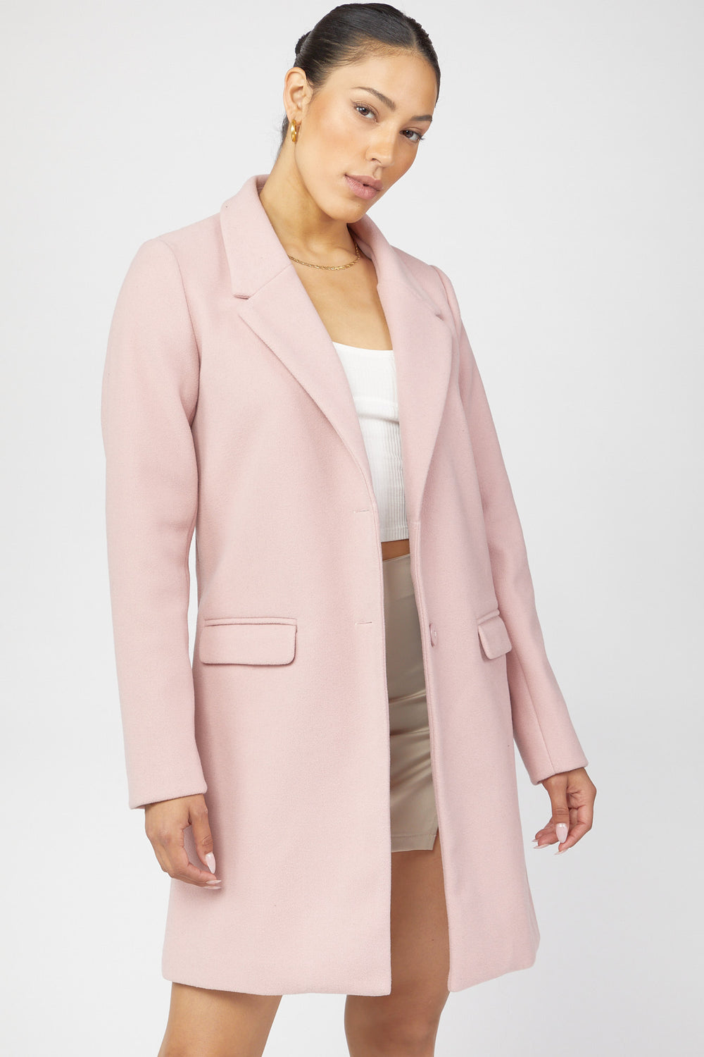 Single-Breasted Wool Coat Mauve