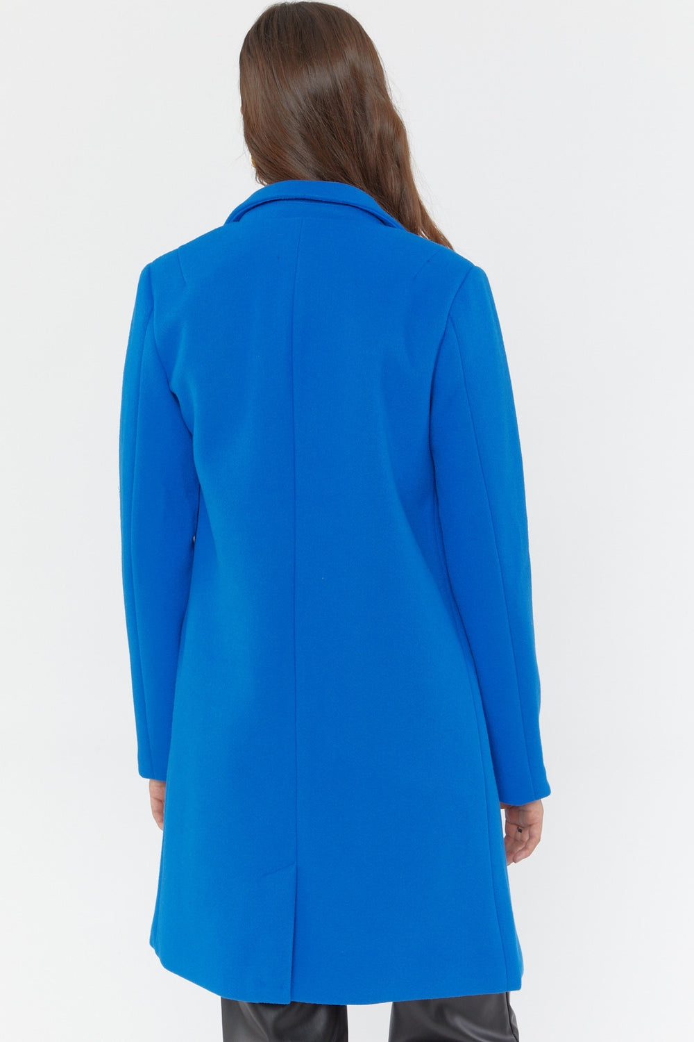 Single-Breasted Wool Coat Royal Blue