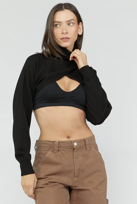 Link to Turtleneck Super-Crop Sweater Black