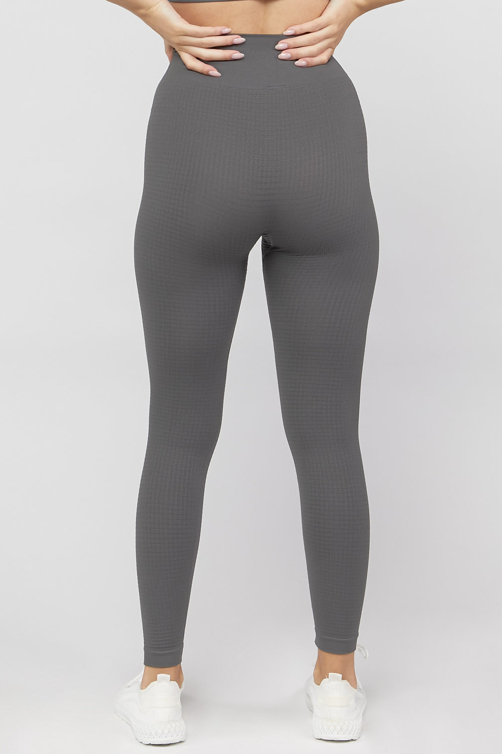 Active Waffle Knit Leggings Dark Grey