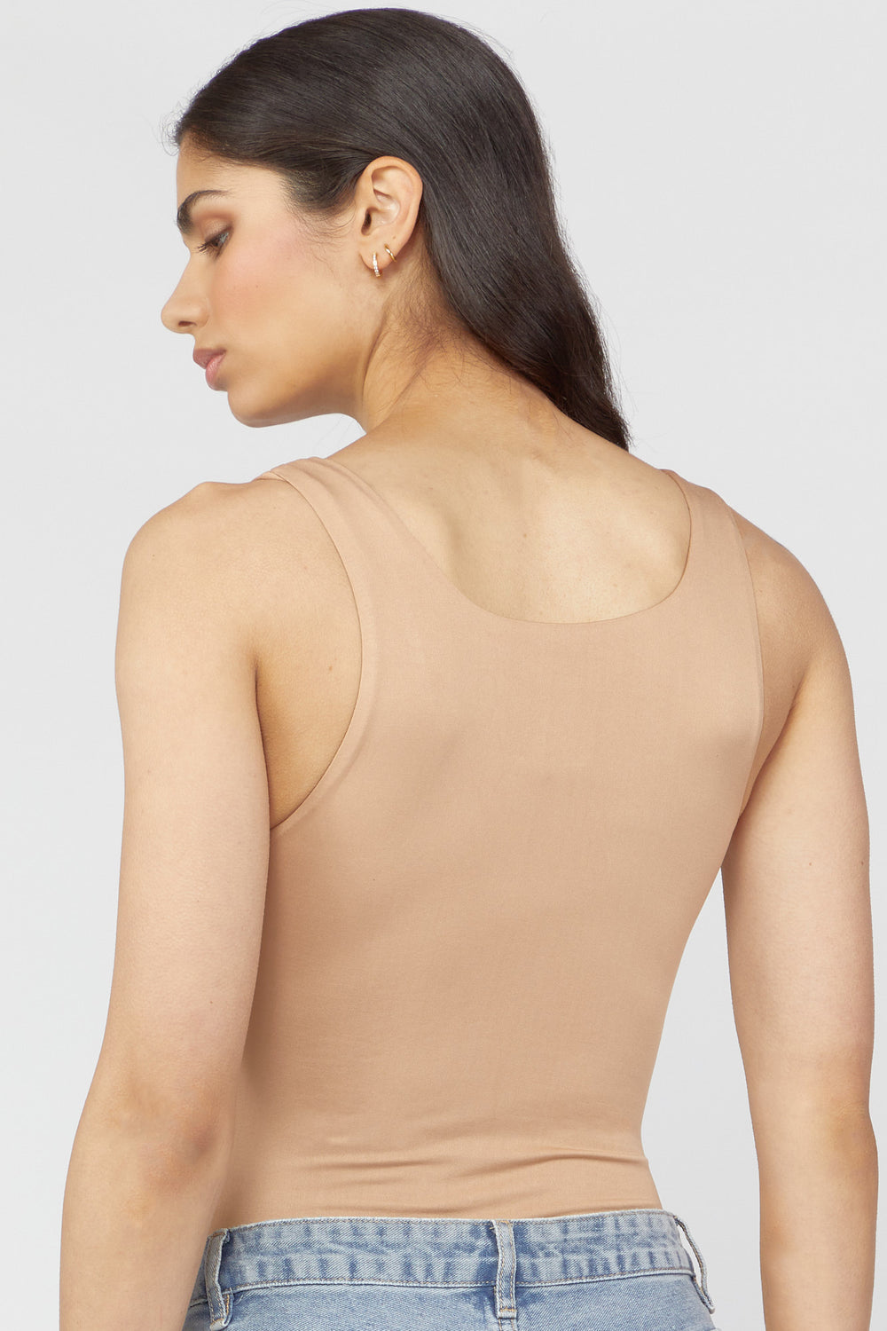 Contour Scoop Neck Bodysuit Light Brown