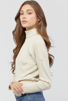 Link to Turtle Neck Drop-Sleeve Top Sand