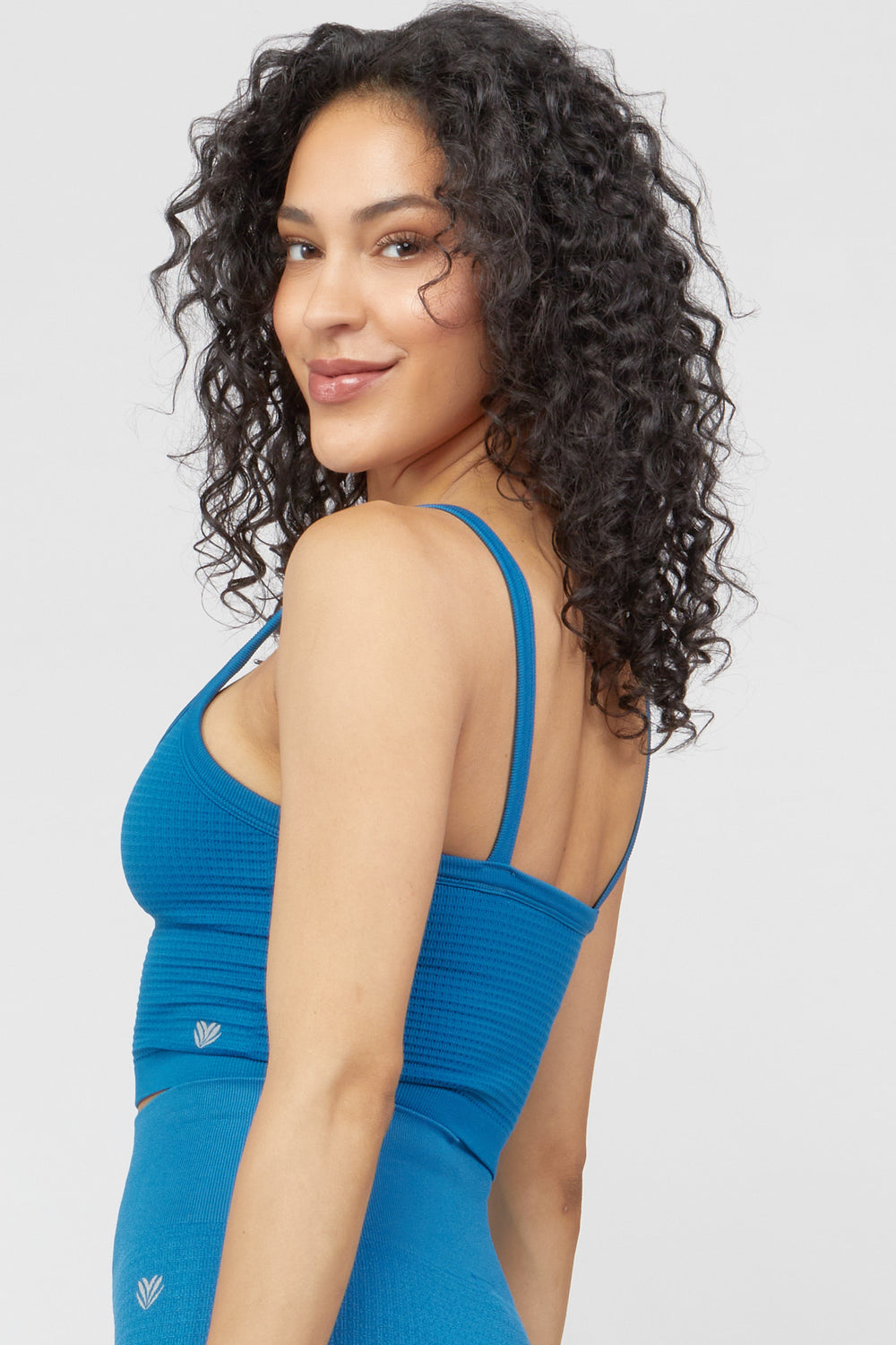 Active Waffle Knit Sports Bra Teal