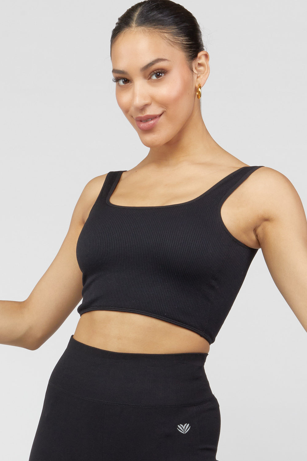 Active Ribbed Tank Top Black