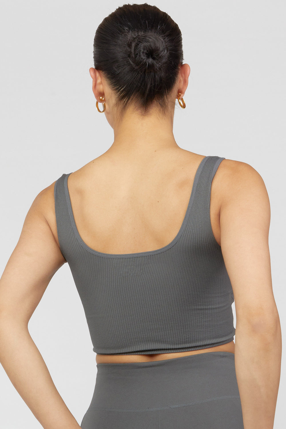 Active Ribbed Tank Top Dark Grey