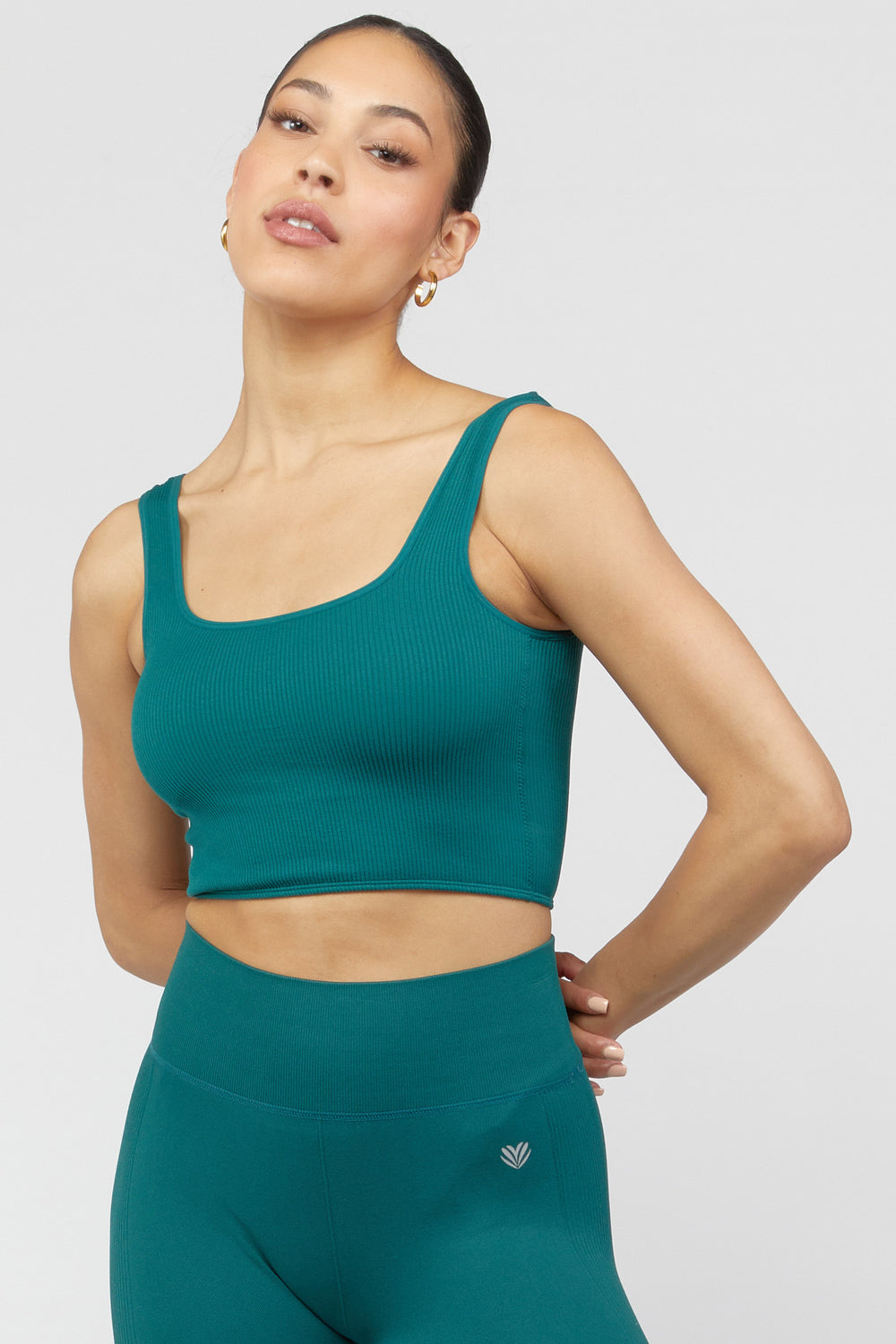 Active Ribbed Tank Top Jade