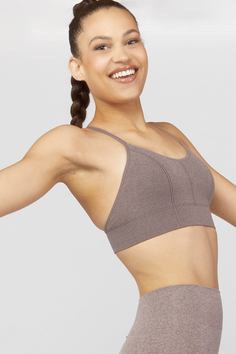 Crisscross Sports Bra Dark Brown