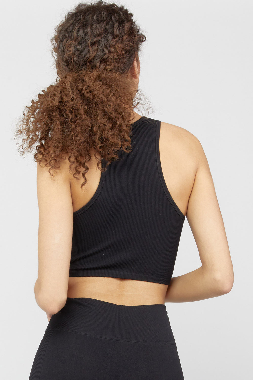 Seamless Active Racerback Crop Top Black