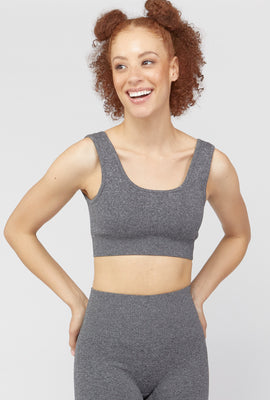 Link to Seamless Ribbed Sports Bra Black