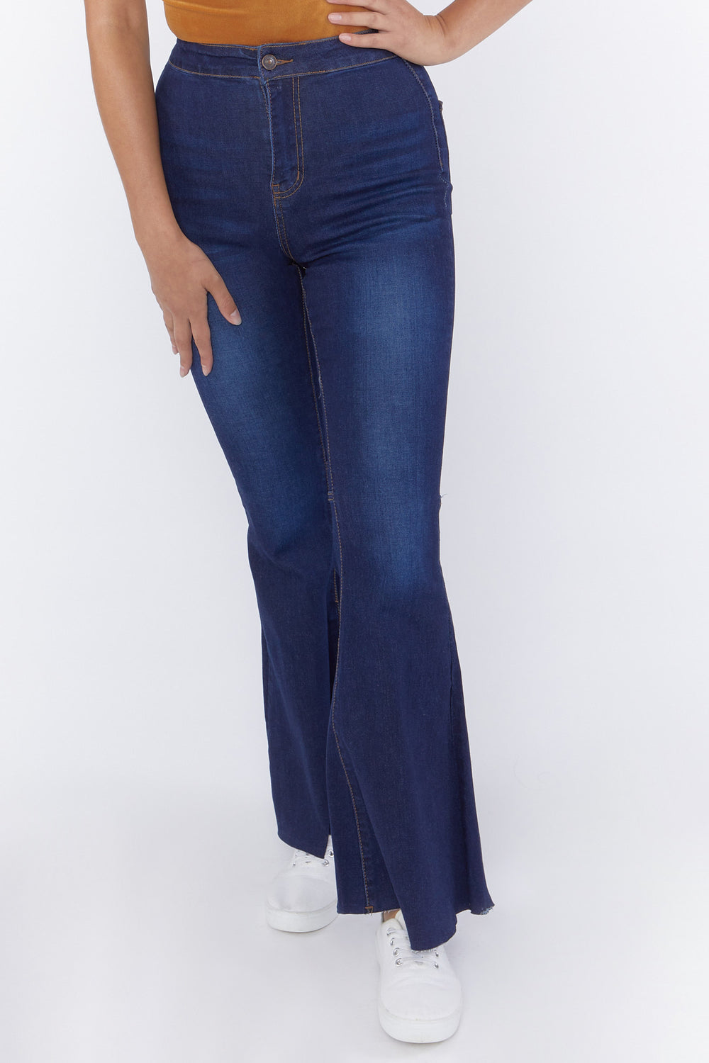 High-Rise Flare Jeans Denim Blue