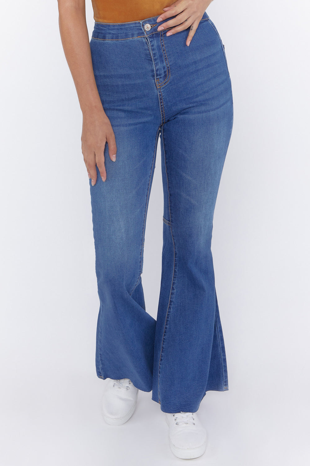 High-Rise Flare Jeans Medium Blue