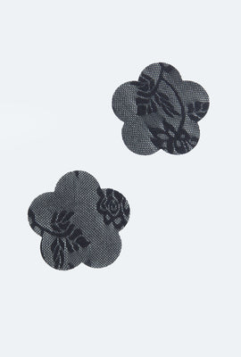 Link to Flower Lace Nipple Cover Set - 3 Pack Black
