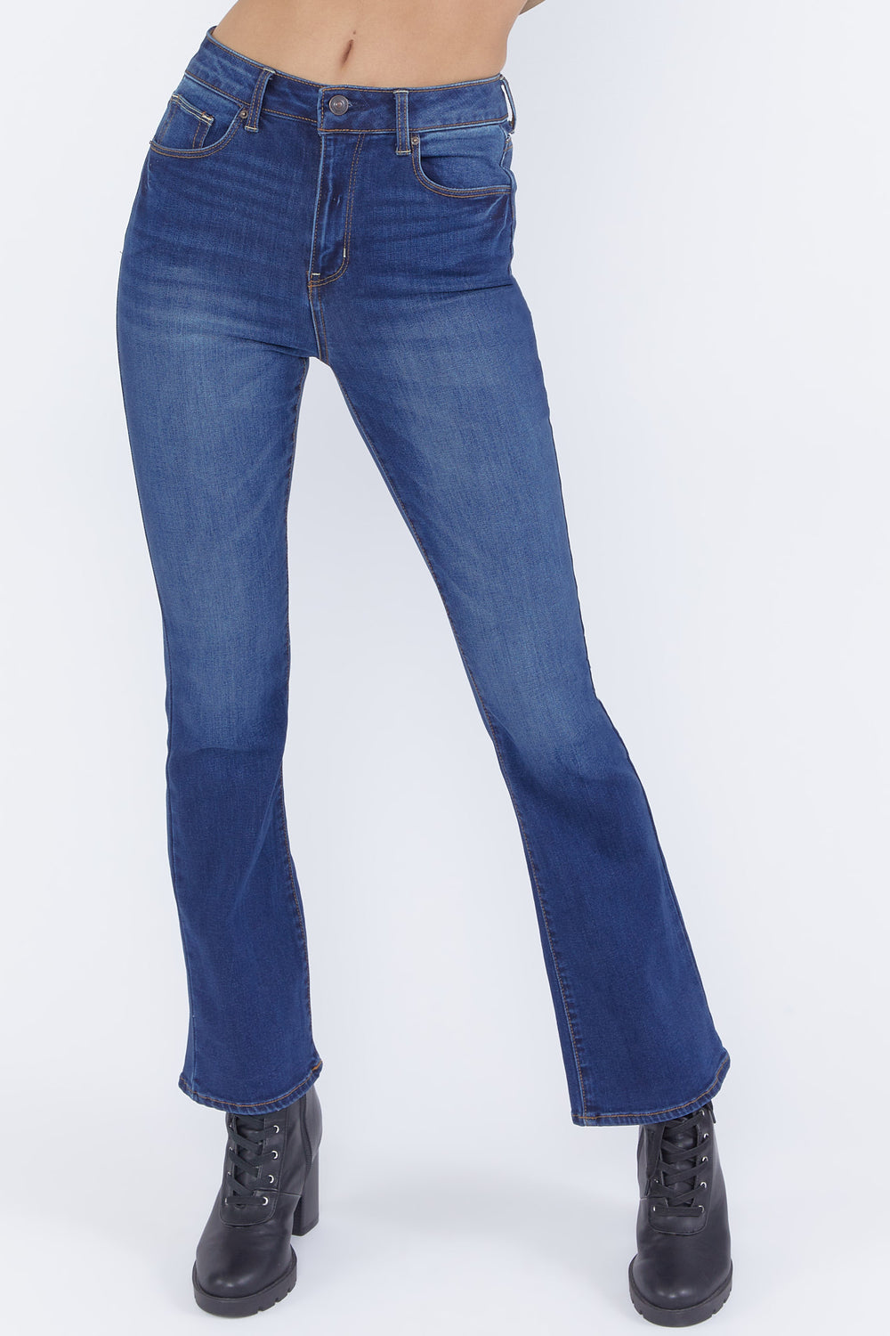 High-Rise Boot Cut Jeans Dark Blue